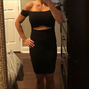 Windsor off the shoulder cut out mini dress